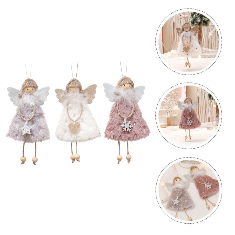 Pendant Necklaces 3pcs Hanging Pendants Angel Dolls Christmas Tree Decoration (Assorted Color)-image-704086673
