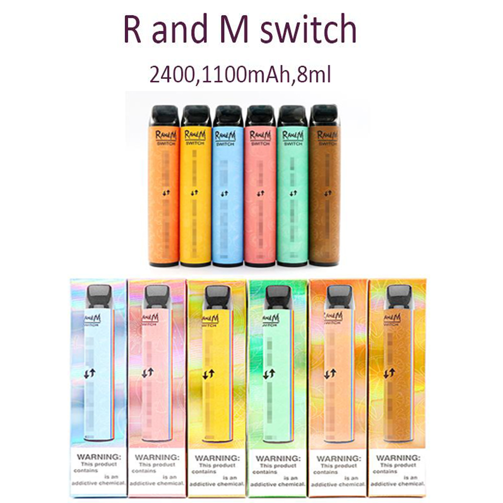 

R and M Switch 2in1 puff bars 2400 Puffs Vape Pen 8ml Pre-Filled costridge pod Disposable Vape 12 Flavors
