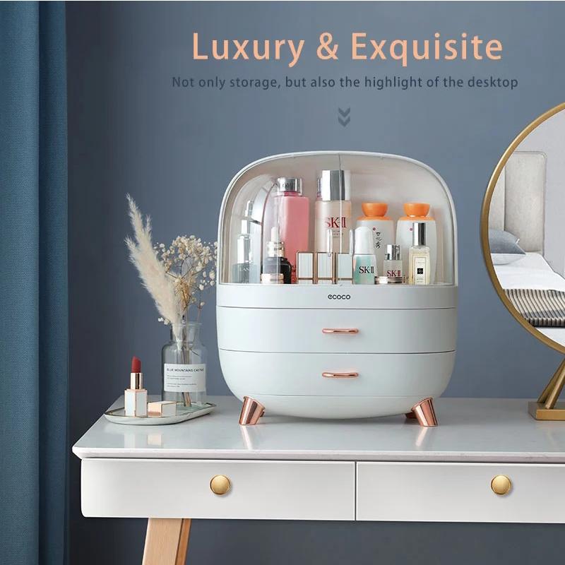 

Storage Boxes & Bins Large Capacity Cosmetic Box Makeup Drawer Organizer Jewelry Nail Polish Container Desktop Sundries Boxs, White