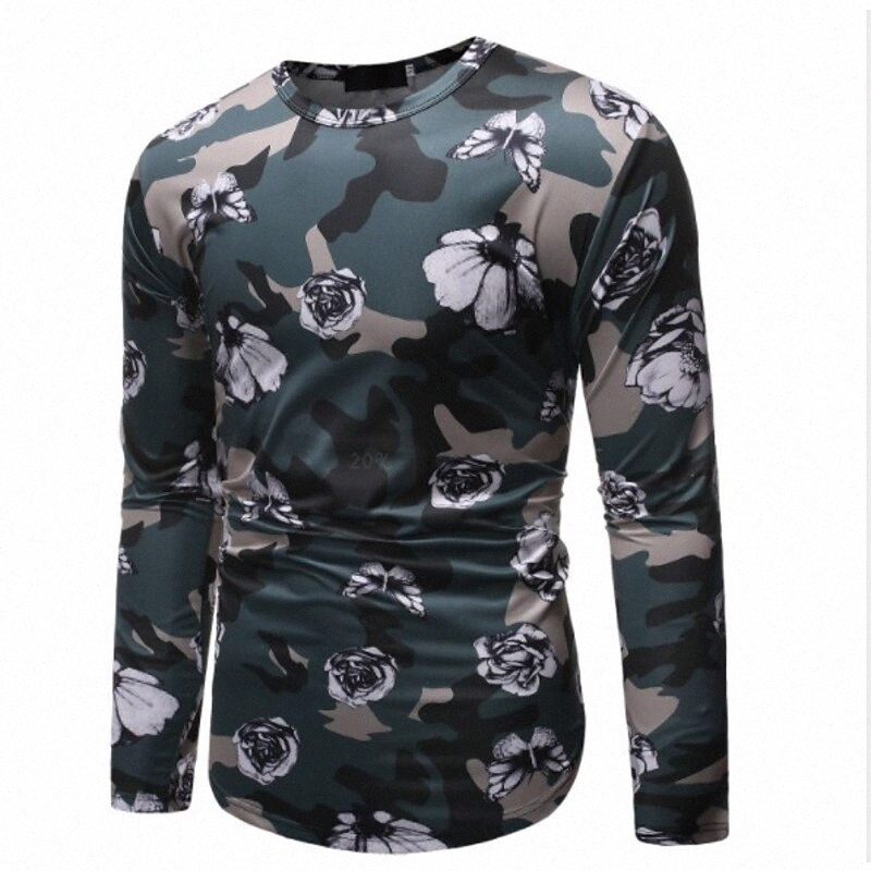 T-shirt Hommes Autres impressions Camo / Camouflage Numéro d'équipage animal décontracté imprimé quotidien à manches longues à manches longues Sl
