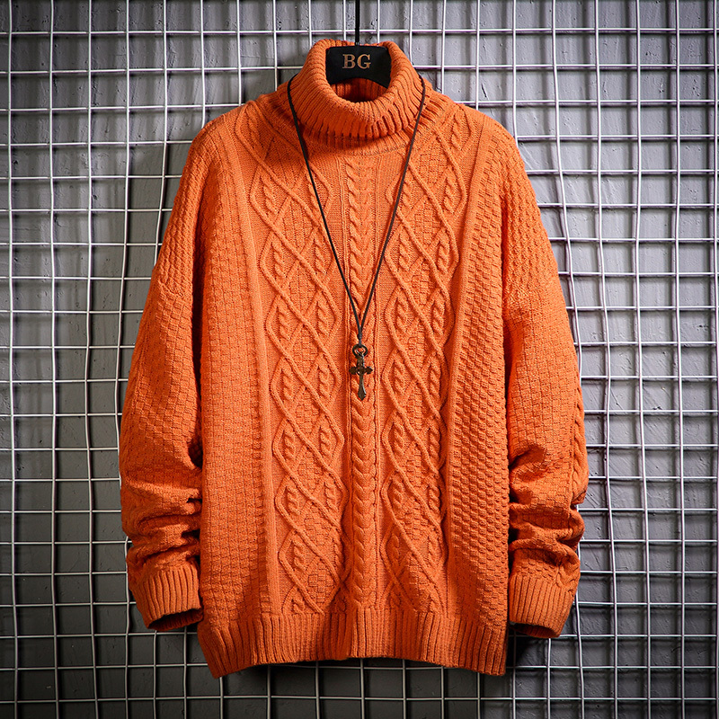 

2021 New Winter Pullover Turtleneck Solid Fashion High Quality Knitted Wool Warm O-neck Sweater Men Plus Size Drop Shipping 1t8l, 5xl