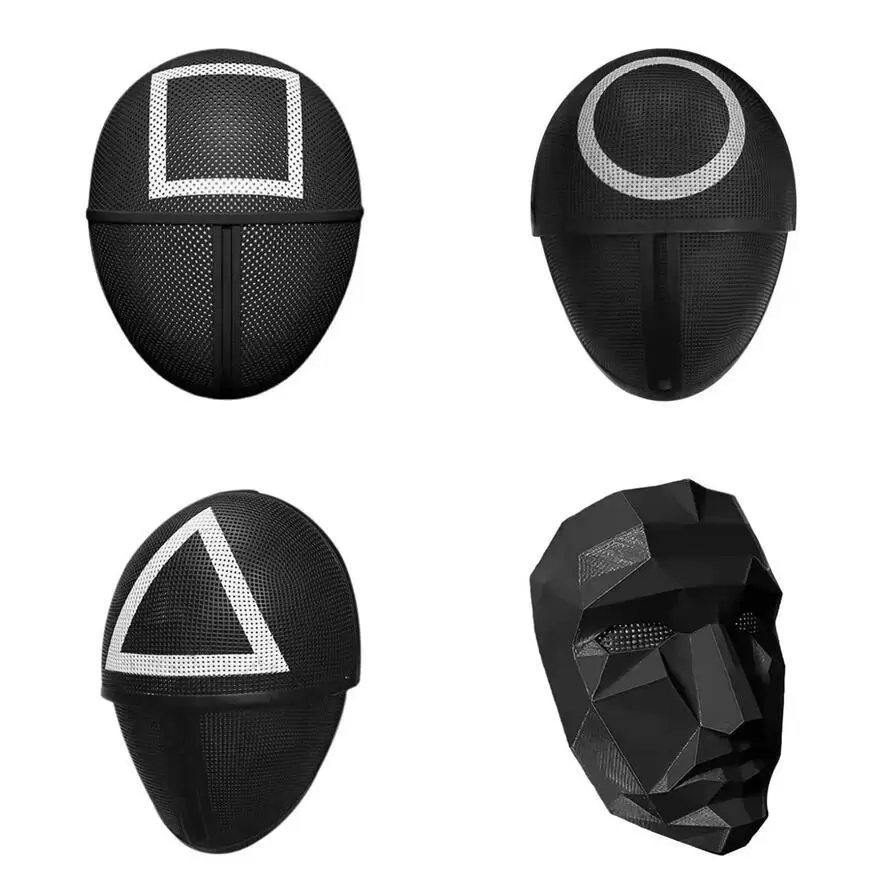 TV Squid Game Masked Man Masks Round Squire Triangle Mask Accessories Delicate Halloween Masquerade Costume Party Props-image-547555779