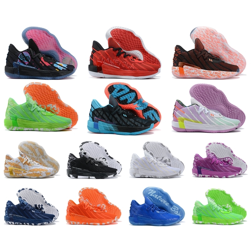 

Men Damian Lillard Vii Suede 7s Dame 7 Basketball Shoes Mens Shoes Sports the Day of Dead Black Red White Christmas Golden Leaf Orange Green, 1 dame 7s