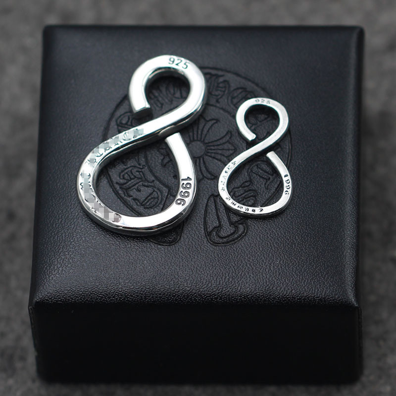 

Personalized 925 Sterling silver handmade S type hook key rings American European antique silver punk gothic luxury fashion accessories, Slivery;golden