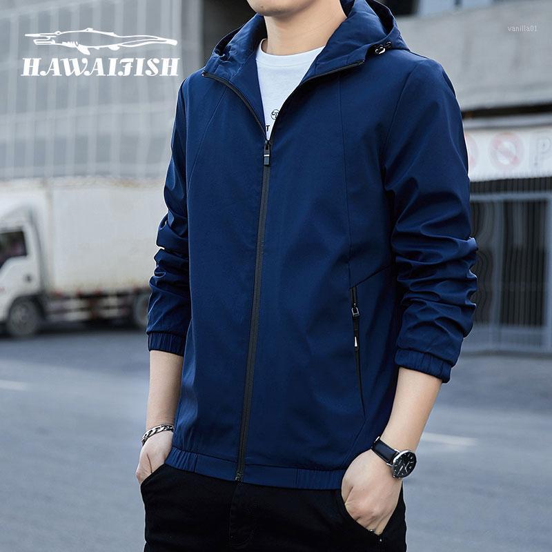 

Men's Jackets Hawaifish Brand Jacket Men 2021 Spring And Autumn Korean Style Slim Casual Coat Boys Trend All-match Youth Handsome Menswear, Blue