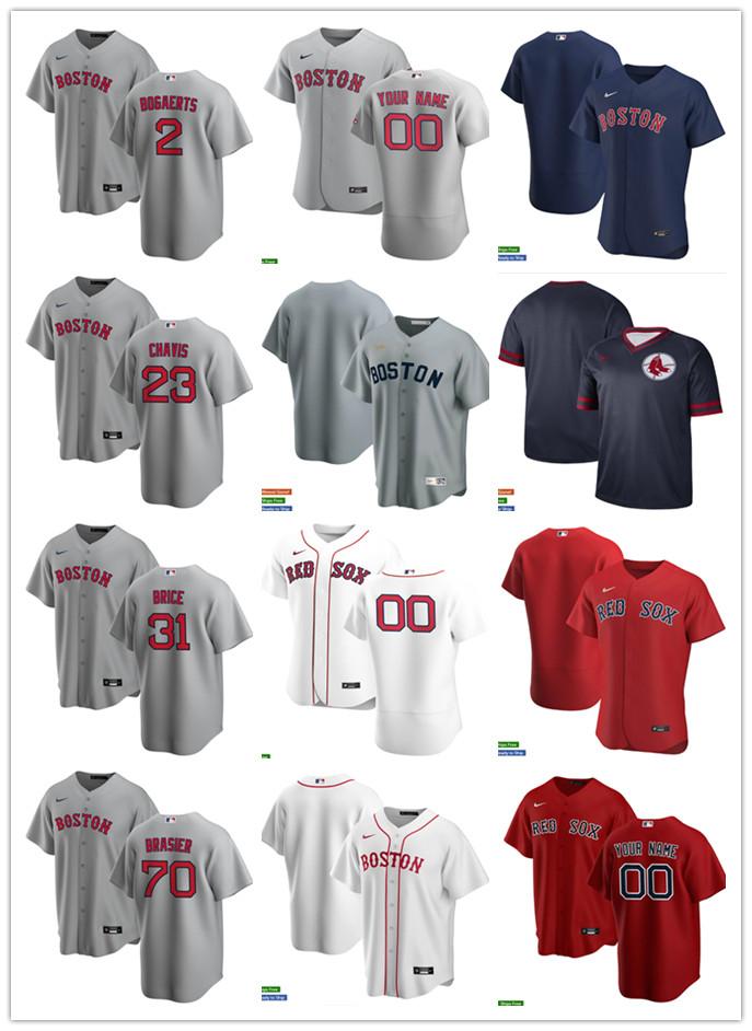 

Men Women Youth Boston Red Sox 2 Xander Bogaerts 23 Michael Chavis 70 Ryan Brasier 31 Austin Brice Custom Baseball Jersey, Blue;black