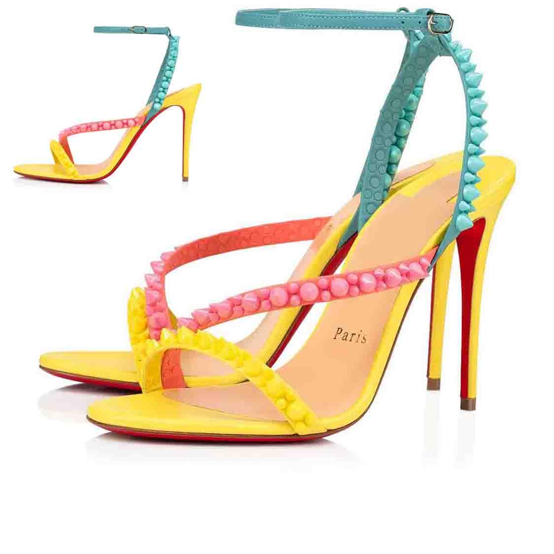 

Elegant Women Sandals Red Bottom High Heels Mafaldina Spikes,Lady Weddign Dress Strap Sandal Ankle Shoes,Luxury Red Soles Sandal, Black