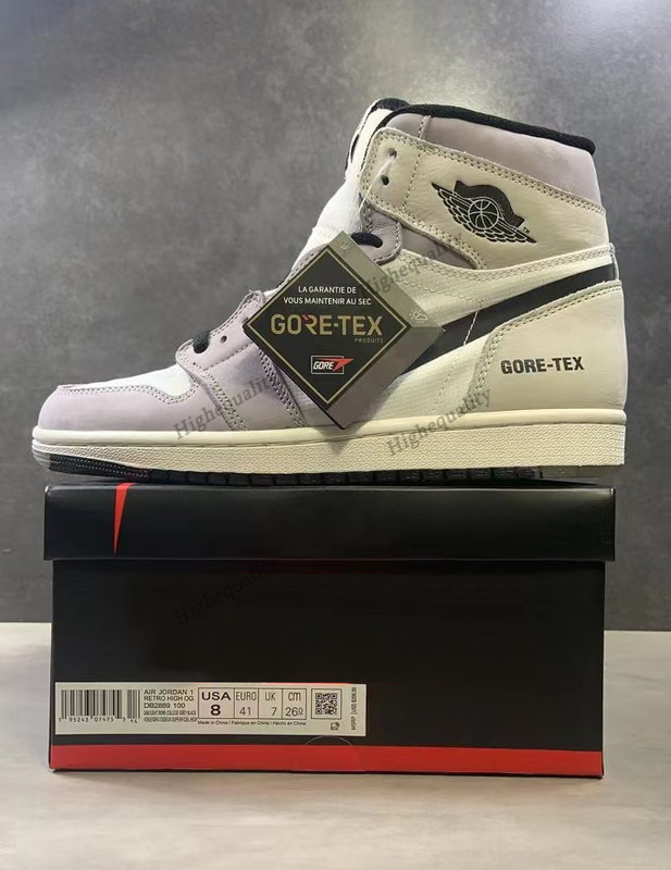 

1 Element Gore-Tex Mens Basketball Shoes womens 1s Black Chile and white color Grey-Sail 3m Reflective outdoor Sneakers DB2889-100