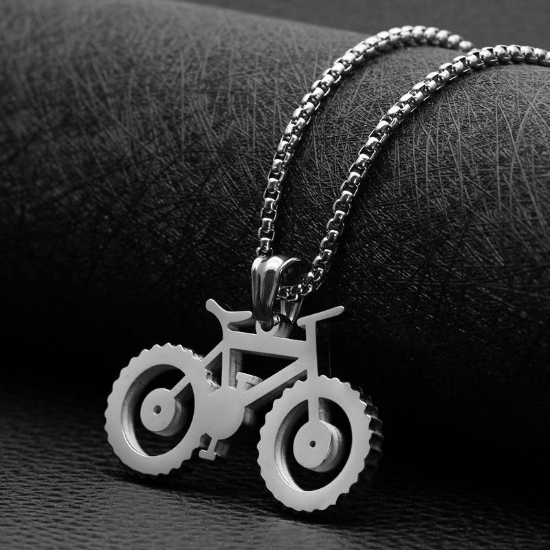 Pendant Necklaces Fashion Personality Necklace Stainless Steel Bicycle Style Men And Women Titanium Jewelry-image-703401378