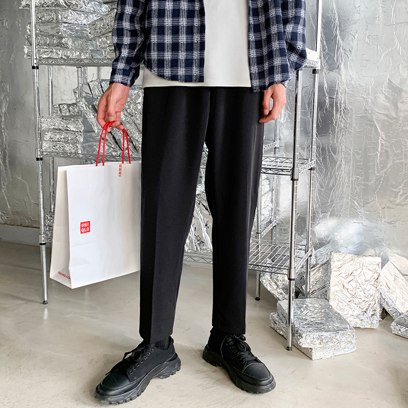 

2021 New Men's Western-style Black Color Suit Elastic Leisure Cotton Casual Pants High-quality Trousers Big Size M-3xl Dd6k