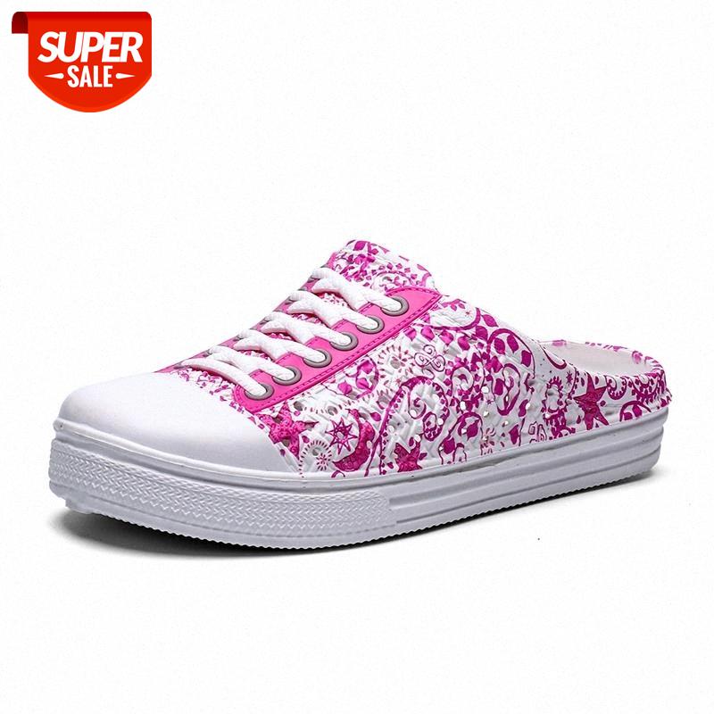 

Summer Women Beach Shoes Sandals Flower Design Hole Shoes Male Clogs Sandalias Hombre Sandles Sandals Women Slippers #1i5u, Black