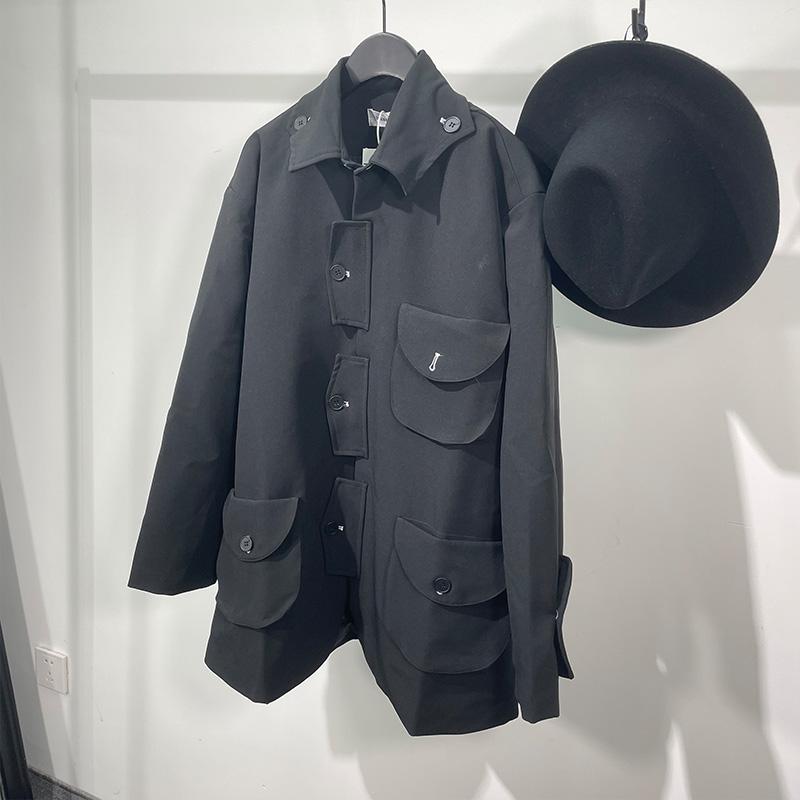 

Men's Trench Coats Coat Autumn And Winter Retro Standing Collar Pocket Decoration Fashion Casual Loose Large Size Jacket, Tan;black