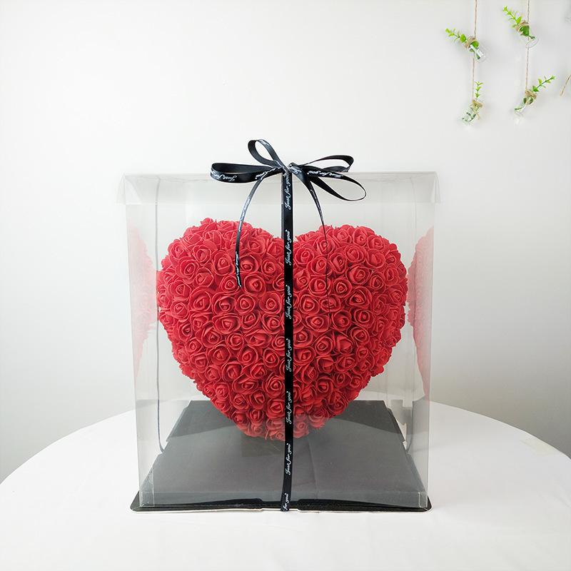 

Plastic Flower For Women Heart-Shaped Rose Flower Festival Gift Souvenirs For Christmas Valentine's Day Mother's Day