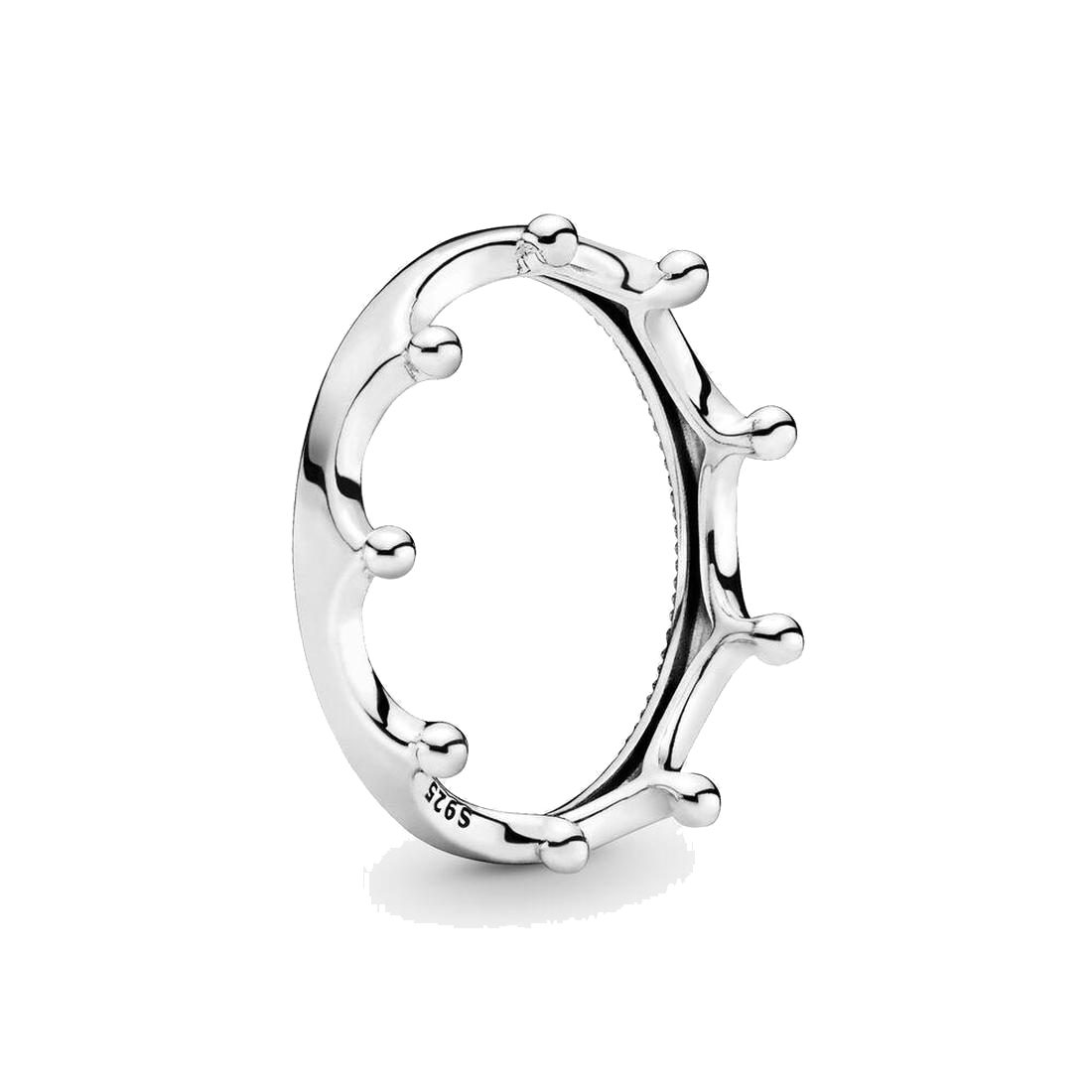 

Fine jewelry Authentic 925 Sterling Silver Ring Fit Pandora Charm Polished Crown Ring For Women Engagement DIY Wedding Rings, Slivery;golden