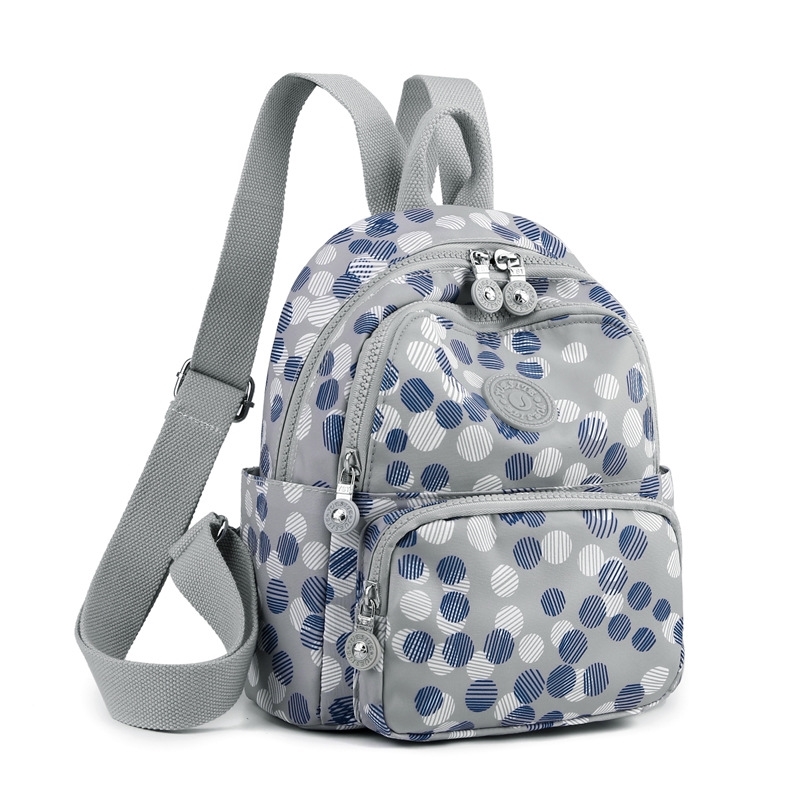 

Mini fashion mother's Korean women's nylon cloth Backpack New Women's travel leisure bag versatile, Colored dots