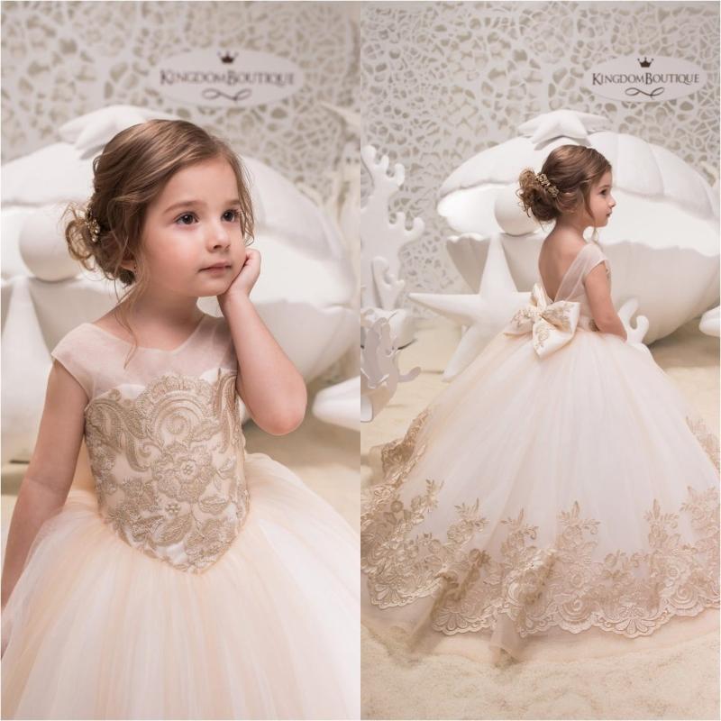 

Girl's Dresses White Ball Gown Flower Girl Sleeveless Lace Appliques Little Girls Birthday Party Dress Gowns Christmas, Red;yellow