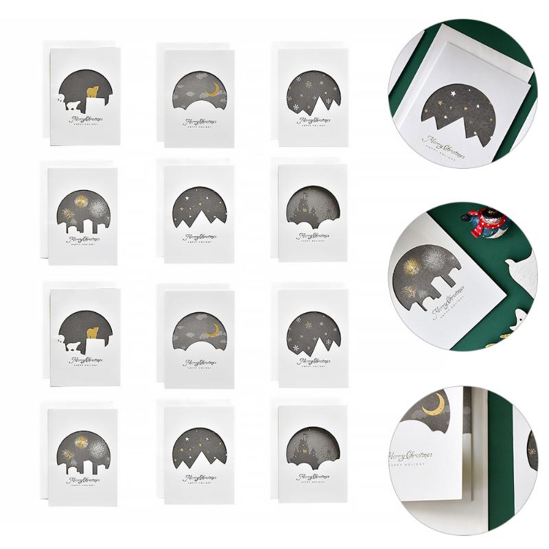 

Greeting Cards 12pcs Xmas Creative Christmas Festival Blessing