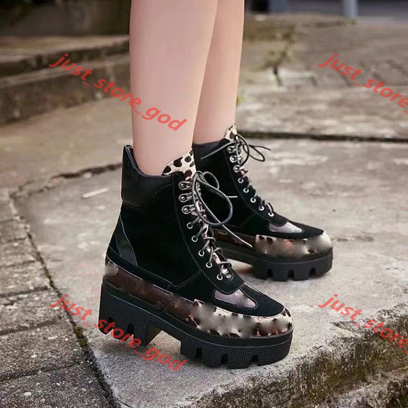 

Martin Desert Boot cowboy boots Platform womens winter boots Love arrow 100% real leather 5cm Heel flamingos medal heavy duty soles jing, Black