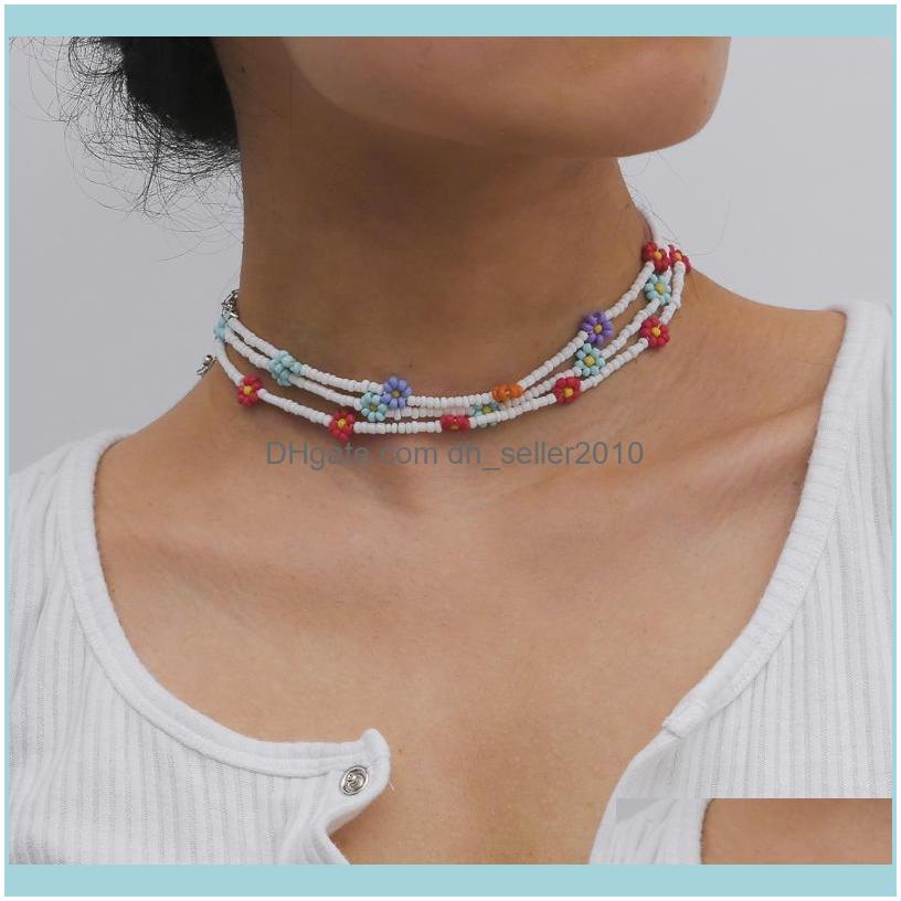 

Necklaces & Pendants Jewelrykorea Lovely Flowers Colorful Beaded Charm Statement Short Choker Necklace For Women Vacation Jewelry Chokers Dr