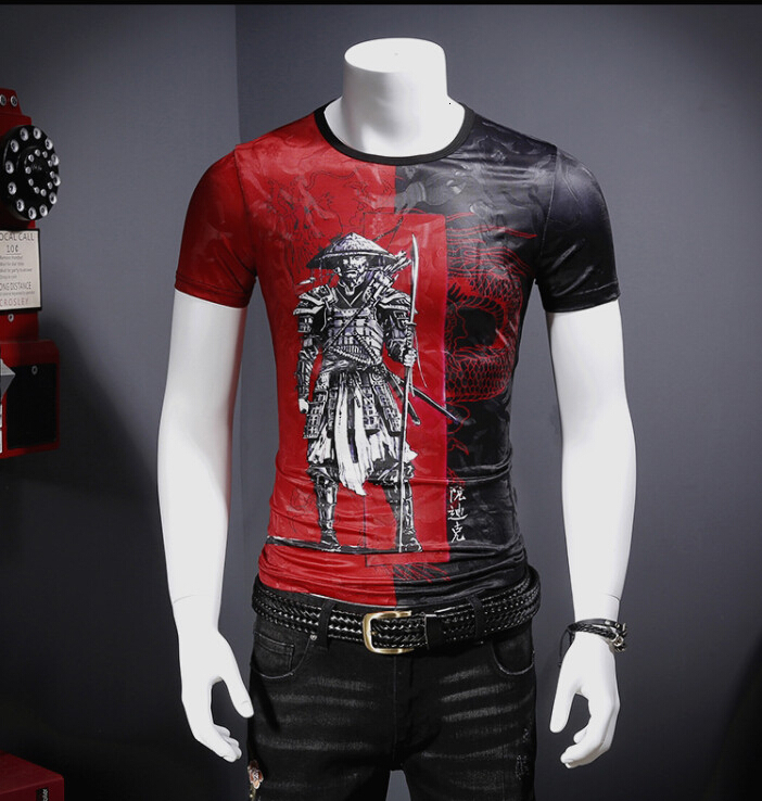 

2021 European Style Printed with Round Neck and Short Sleeve Summer New Half-sleeve T-shirt Warrior Men's Tees O9a7, Black