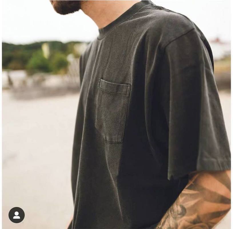 

2021 New 21ss Pocket Men Women Best-quality Top Tee Streetwear Vintage Heavy Fabric Askyurself t Shirt 8av6, Black4
