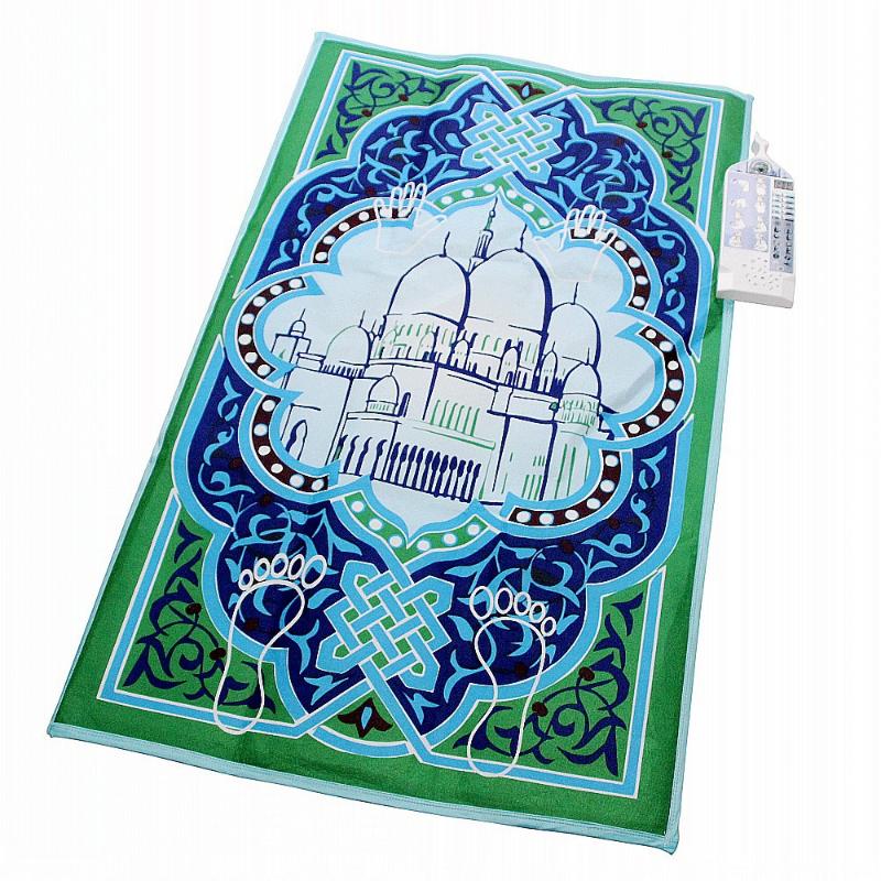 

60*90cm Electronic Prayer Blanket, Islamic Worship Mat,Smart Worship Blanket, Muslim Electronic Blanket, Light blue