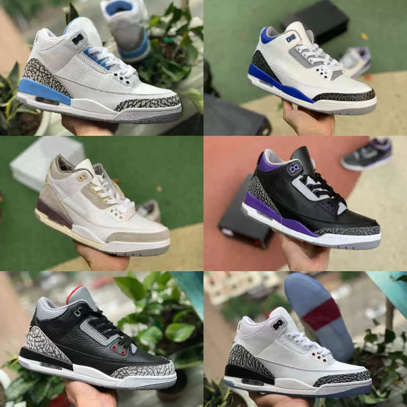 

Jumpman Racer Blue 3 3S Basketball Shoes Mens Court Purple A Ma Maniere UNC AS NRG Fragment Knicks FREE THROW LINE Denim Red Black Cement Pure White Trainer Sneakers, Shoes (1) 40-47