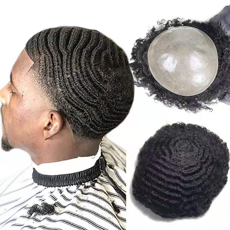 

toothpick Human song block men's biological scalp human hair, 8 x 10 black