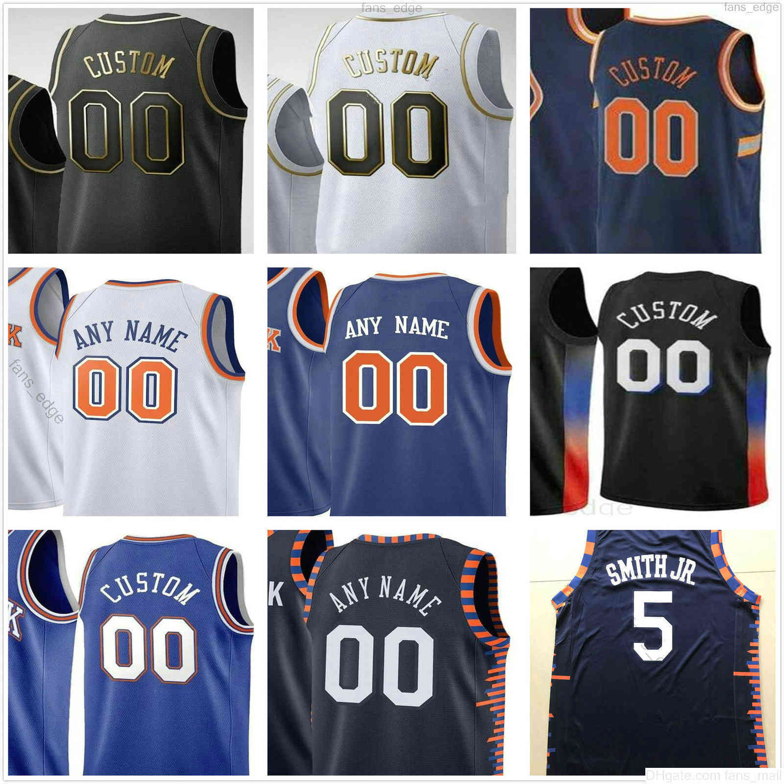 

Custom Printed New York RJ 9 Barrett Julius 30 Randle 5 Immanuel Quickley Quentin Grimes Rokas Jokubaitis David McBride Knicks Men Women Youth Basketball Jerseys, As picture