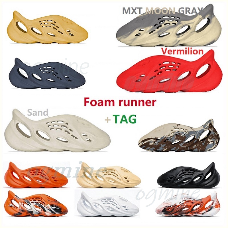 

With Box slipper sandals kanye shoe sandal Graffiti Desert Sand Triple Black White Resin Foam Runner Slippers kany mens womens west 36-45 [2021]