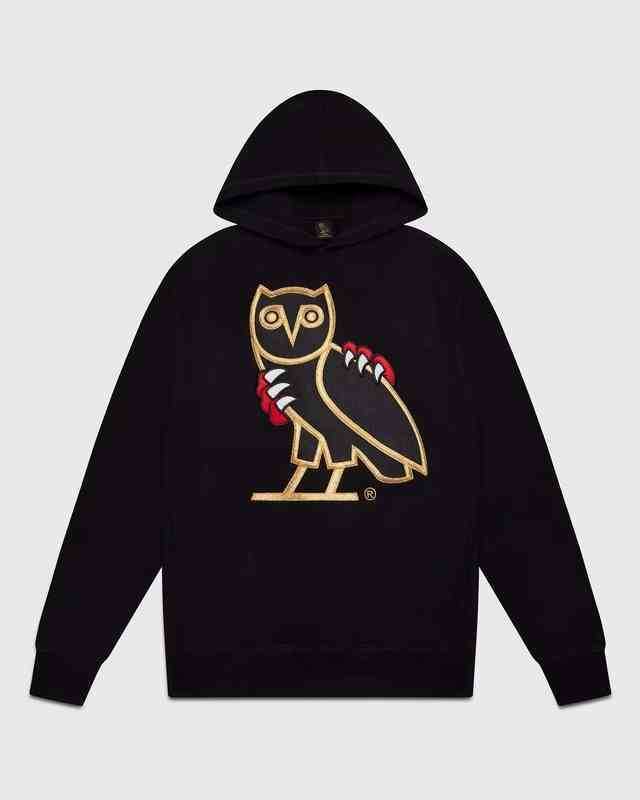 

Ovo Men's Hooded Sweater Fashion Printed Sports and Leisure Couple Shirts Women's Sweaters, Black