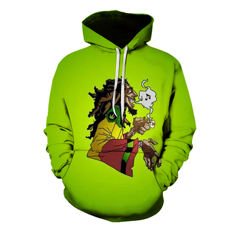 

Bright Color Old Man Rock Oil Painting Men's 3D Hoodie Tops Punk Gothic Round Neck High Quality Sweater Hoodie, Black