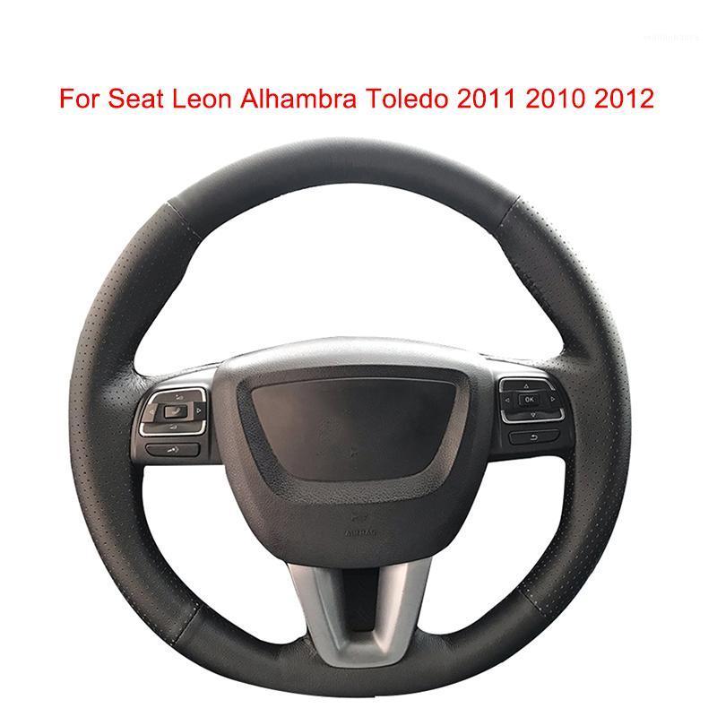 

Steering Wheel Covers Customized Car Cover For Seat Leon Alhambra Toledo 2010 2011 2012 Leather Braid