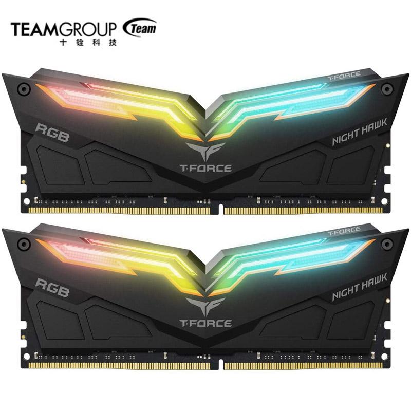 

RAMs TEAMGROUP DDR4 RAM T- Force Night Hawk RGB 3200MHz 16GB Kit (2x8GB) CL16 SDRAM Desktop Memory Module