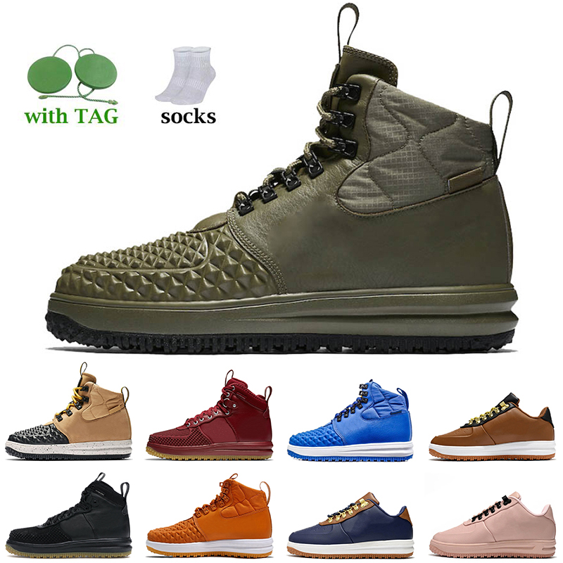 

Large Size US 13 Designer Boots Medium Olive Lunar 1 Duckboot Shoes Mens Women Triple Black and Tan Wolf Grey White Canvas Pink Forces 1s off Ducks Sneakers Trainers, B24 red 40-47