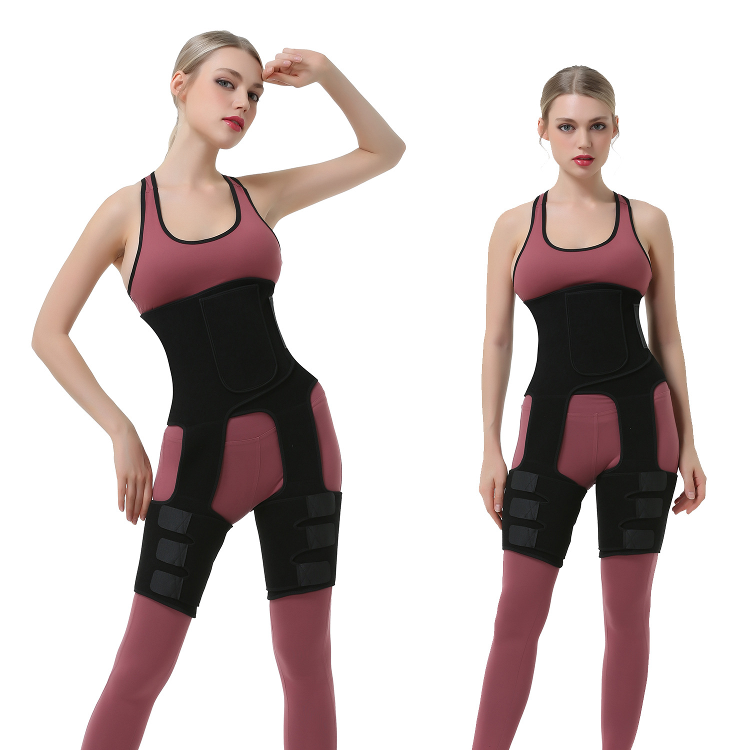 New Arrival Waist Timmer Tummy Control Shapewear Sauna Sweat Girdle For Belly Hip Thigh 3 in 1 Suit Body Shapers Shaping Perfect Curve DHL-image-740590962