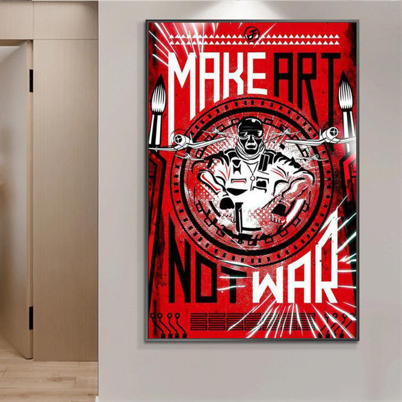 

Make Art Not War Pop Bar Posters And Prints Canvas Painting Wall Pictures For Living Room Abstract Decoration Home Decor Obrazy