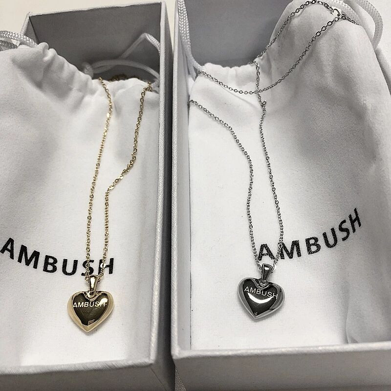 

2021 New 50cm Titanium Alloy Solid Ambush Heart-shaped Necklace Men Women Accessories Pendant Nq2w