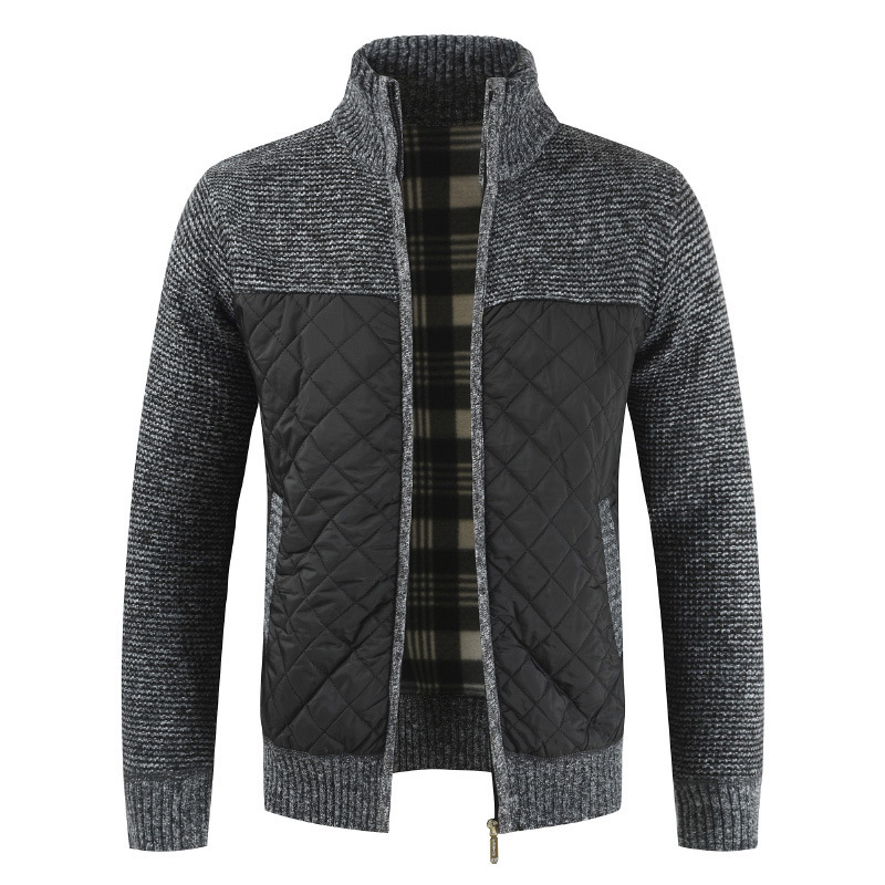 

2021 New Men's Winter Thick Fleece Sweaterscoat Autumn Warm Knitted Sweater Jackets Cardigan Outwear Coats Male Clothing Casual Knitwear Tqt, Black