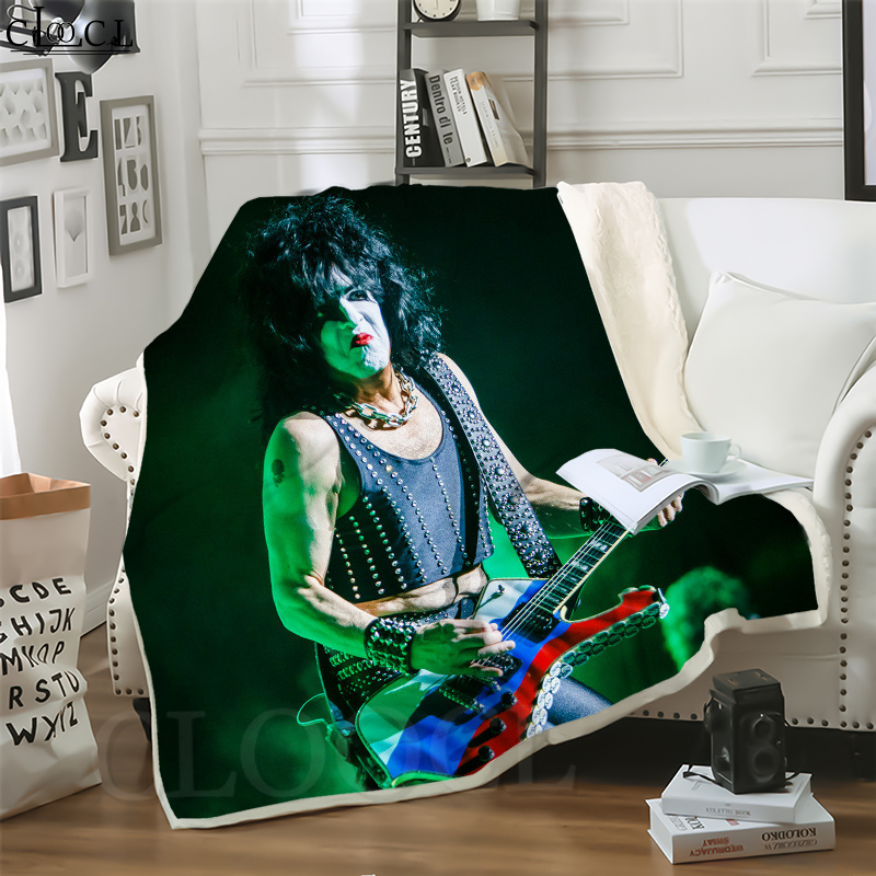 

CLOOCL New Glam Metal Kiss Band 3D Print Street Style Air Conditioning Blanket Teens Bedding Throw Blankets Plush Quilt