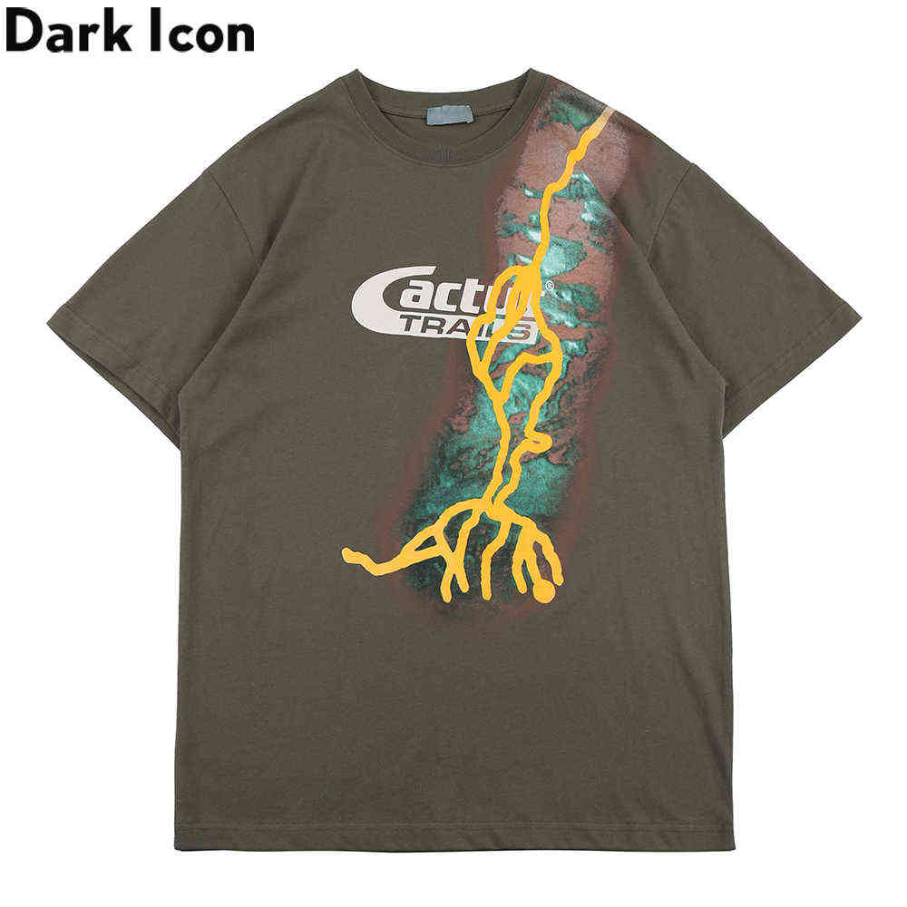 

Flash Printed Hip Hop T-shirt Men Women Summer Crew Neck Hipster Tshirts Cotton Tee Shirts 210603, Tawny