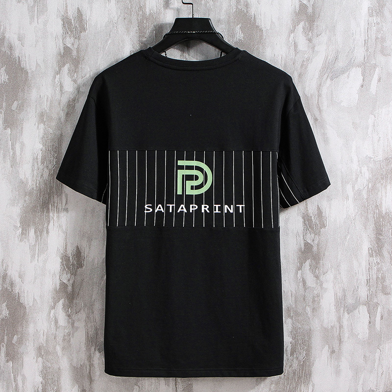 

2021 Streetwear T-shirt Short Sleeve Fashion Printed O-neck Tee Shirt Homme Summer New Men 100% Cotton t Shirts 3nms, Black