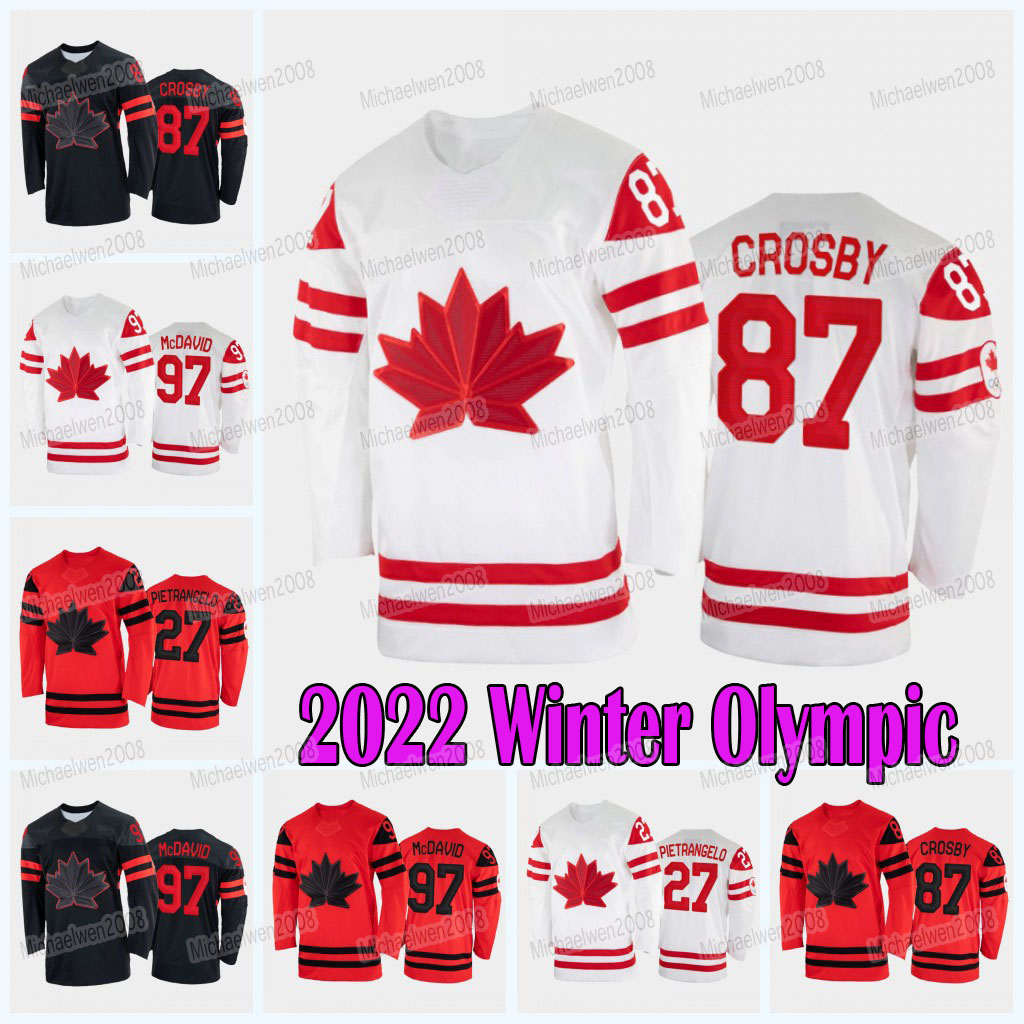 

Canada 2022 Olympic Hockey Jersey Connor McDavid Sidney Crosby John Tavares Steven Stamkos Marc-Andre Fleury Mitch Marner Pietrangelo Mark Stone Patrice Bergeron, Men