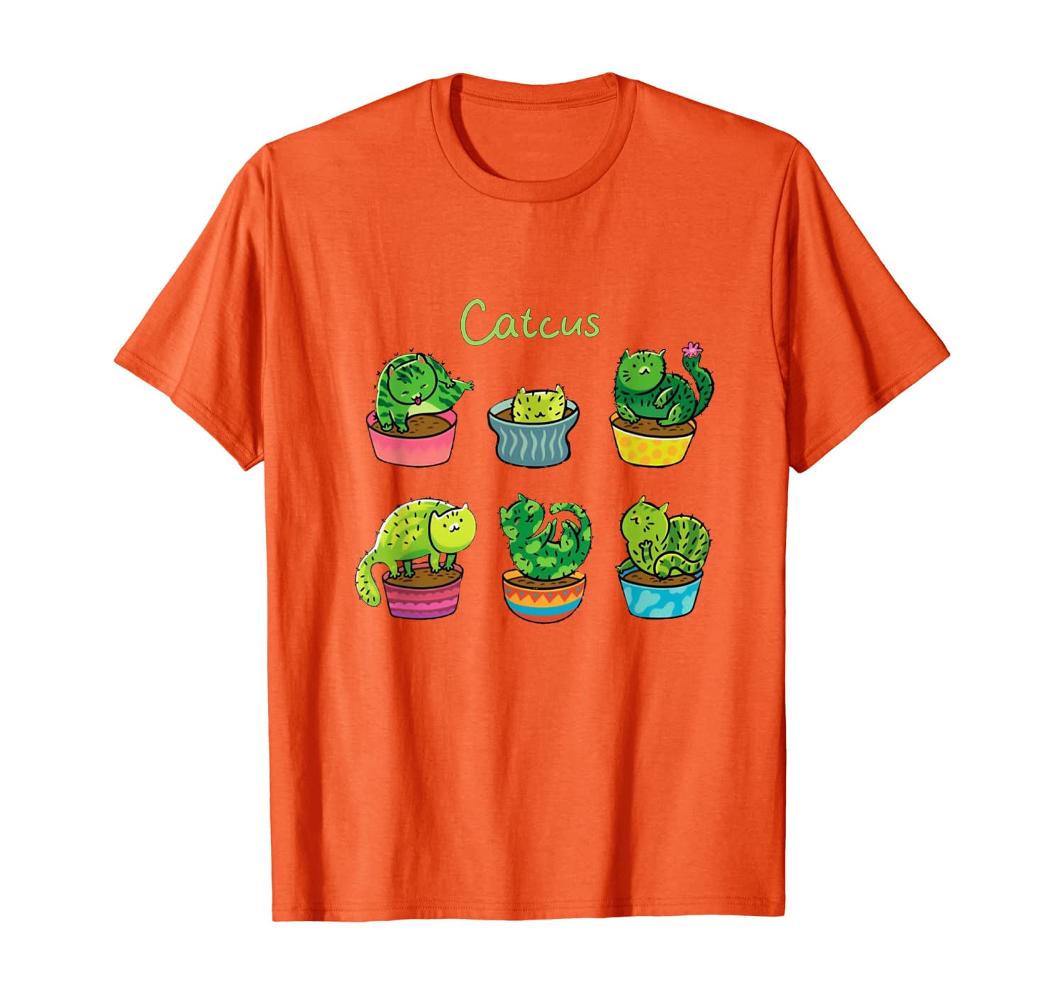 

Cactus Garden Funny Plant Cat Lover T-Shirt, White;black