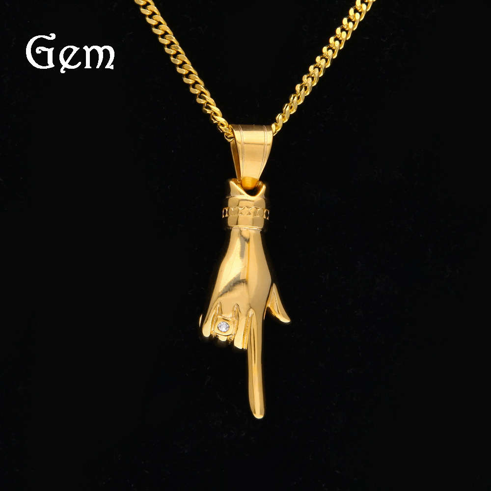 

Hip hop color protection cool vertical index finger pendant necklace fashion men's item hiphop rapper