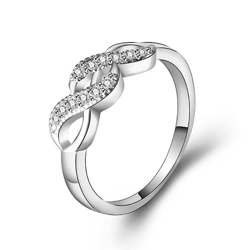 

Cluster Rings Zircon Letter Ring Women Fashion Trend Jewelry Wholesale, Golden;silver
