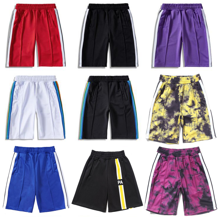 

2021 SS Palm tree letter Shorts printing rainbow strip webbing casual five-point Man pants 2021 Designer Shorts Beach Shorts, White;black