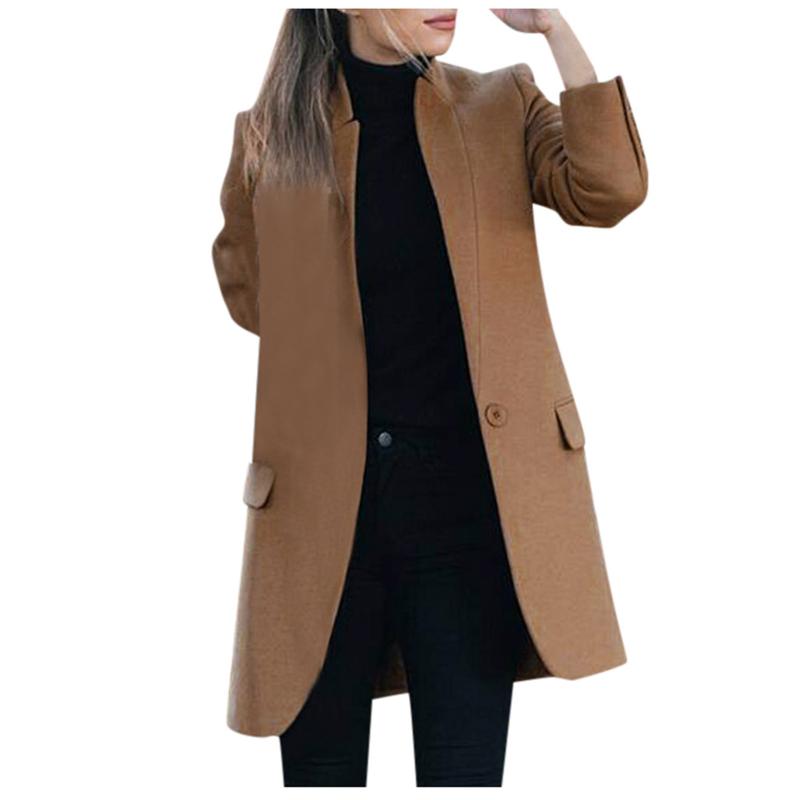 

Women's Jackets Open Women Jacket Hairy Long Cardigan Solid Coat Front Sleeve Pocket Suit Short Fake, Black;brown