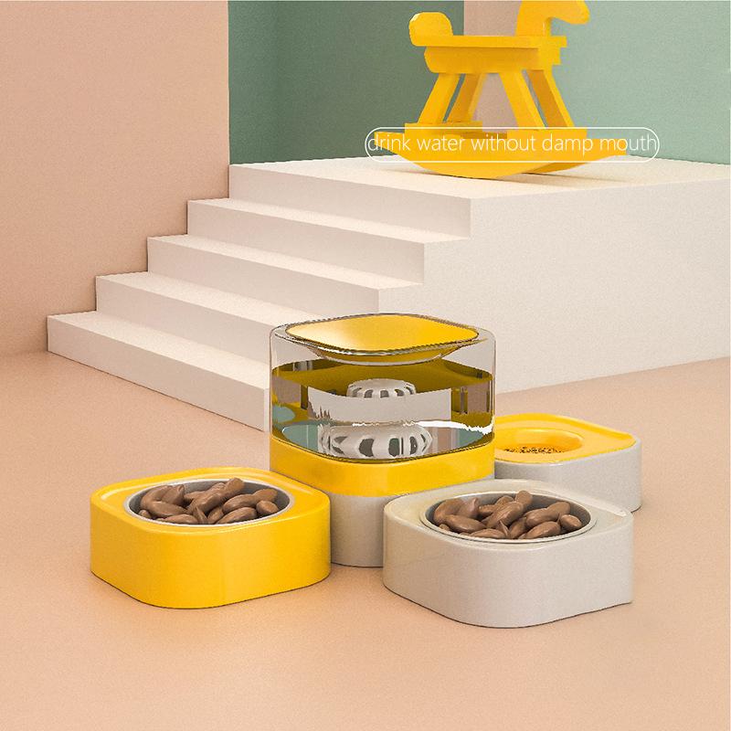 

Cat Bowls & Feeders Pet Automatic Water Dogs Food Double Puppy Kitten Drinking Bottle Fountain Multifunction Cats Cereal Dispenser