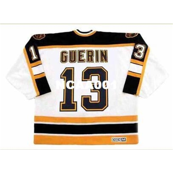 

001s #13 BILL GUERIN Boston Bruins 2001 CCM Vintage Home Hockey Jersey or custom any name or number retro Jersey, Black